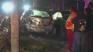 Breaking: Woman killed after chain-reaction crash late at night, Houston police say