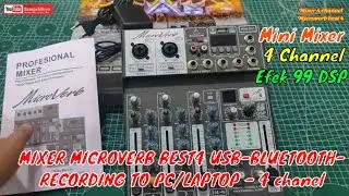 MIXER MINI 4 CHANNEL MICROVERB BEST4 USB-BLUETOOTH-RECORDING TO PC/LAPTOP - 4 chanel