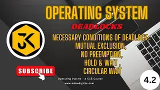 4.2 Necessary Conditions of Deadlock: Mutual Exclusion, No Preemption, Hold & Wait , Circular wait
