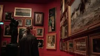 Aesthetic Art Gallery Ambience With Relaxing Piano Jazz Music ; Rain Sounds and Museum Ambience