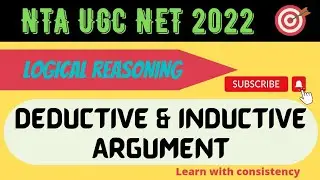 NTA UGC NET||Deductive & inductive argument||logical reasoning|| #learnwithconsistency