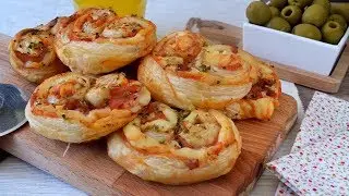 Palmeritas saladas de hojaldre: sabor pizza!