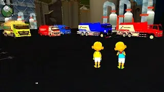 Upin & ipin Coba Semua Mobil Truk Tangki dipabrik Seharian, ketemu Pak Polisi 🤣 Dunia Oyya