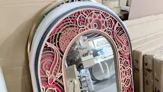3D Wood Carving Mirror & Painting | Custom Decorative Wall Art Manufacturer | Hualun Guanse Factory