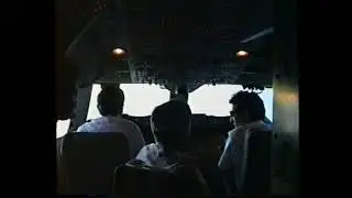 Olympic Airways 747 Pilots and Cockpit August 1991 flying day and night from Athens to Bangkok