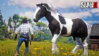 Cowboy Taming the Fastest Gypsy Cob Horse Near Rhodes | RDR2's Fastest Horse