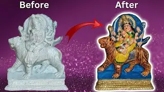 How to Paint 🎨 Maa Durga🪷 Idol at Home#youtube #art #painting #diy #maadurga 