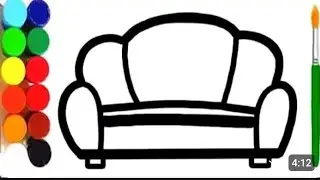 How to Draw a Cute Sofa Step by Step 🛋️ Easy Drawing for Kids