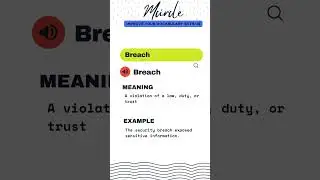 Meaning of Word  BREACH #shortvideo #english #learning