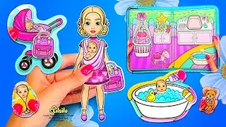 PREGNANT PAPER DOLL and BABY DOLL SET 🌸 Baby Girl/ Printable Doll house Busy Book
