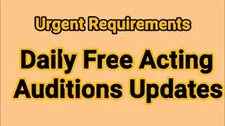 Daily Free Audition Updates | MCCC Films Tv Webseries |  Acting Audition 2021| 5 Urgent Requirements