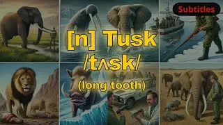 [n] Tusk meaning (long tooth) with 5 examples