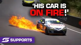 Fiery Toyota 86 escapes after multi-car pile-up - Repco Bathurst 1000 | Supercars 2021