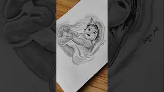 Baby krishn pencil sketch 🦚|art #shorts #viral