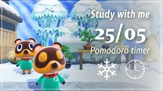 【あつ森ポモドーロタイマー】まめきちつぶきちと過ごす○雪の積もった和風なお庭○Study with me【勉強用・作業用asmr】