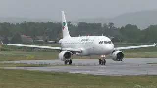 European Air Charter Airbus A320 waterspray takeoff at Graz Airport | LZ-LAA