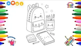 Hilarious Kawaii School Coloring & Drawing for Kids to Enjoy || School Gadgets