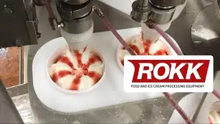 Strawberry ripple with fluted nozzle - ROKK RR 2000 Rotary Filling Machine