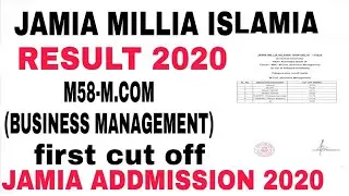 JMI Mcom(Business Management) Result 2020, 1st cut off 2020 || Jamia M.com result 2020