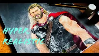 Drawing Hyper Realistic Thor || Thor Ragnarok #shorts #chrishemsworth #howtodraw #marvel