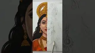 Drawing Angry Maa Kali 🔥 Maa Kali drawing 🙏🏼✨ #shorts #navratri #draw #maakali
