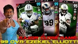 NEW 99 OVR EZEKIEL ELLIOTT & AARON DONALD! INTENSE RAZOR CLOSE GAME! MADDEN 17 ULTIMATE TEAM