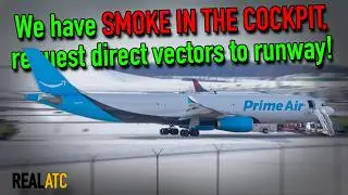 Самолет Amazon A330 столкнулся с птицами &rarr; Предупреждение о возгорании двигателя + дым в кабине п...