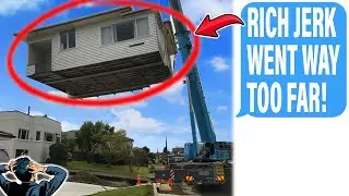 Neighbor Used A CRANE To Destroy My House! Claims I Was Encroaching On His Property!