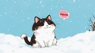 Cozy Snow Cat Lofi ❄️✨ | Warm Chillhop for Homework & Late Night Vibes