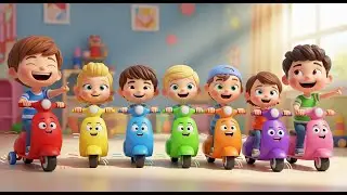 Seven Little Toy Scooters Zip Zip Zip | Nursery Rhymes for Kids & Baby Songs