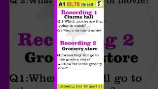 A1 Life Skills Listening Test with Answers | A1 IELTS Listening |Listening Test 18 2b I New 2025