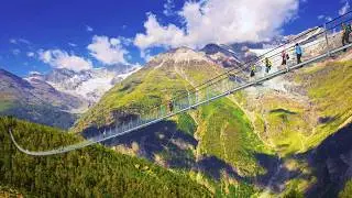 The World's Longest Pedestrian Suspension Bridge - Charles Kuonen Bridge, Switzerland