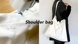 【Today's work】綿麻ショルダーバッグ　linen Shoulder bag DIY | DIY Bag Tutorial