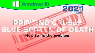Printing Causes computer BSOD - FIXED