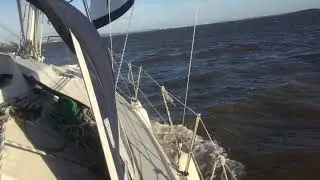Mary Ellen, heeling in a good breeze.