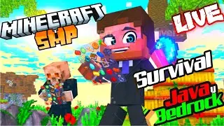 Minecraft JAVA+PE Survival Public SMP Live | Building Raid Farm Today  | Support for Dream PC