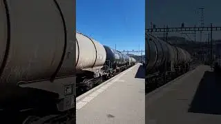Trains in Yverdon-les-Bains, Switzerland
