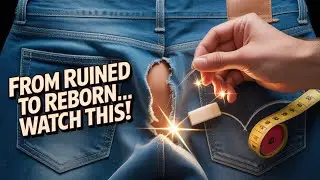Your Jeans Are NOT Ruined! 🤯 Genius Hack to Repair a Ripped Jean Crotch Like New! 🧵✨
