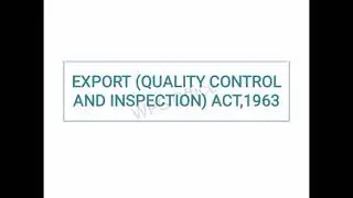 Export quality control and inspection Act