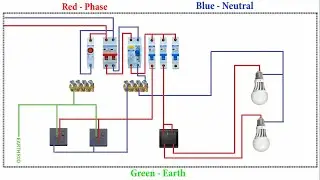 Complete wiring of two plug bases and two bulb......
