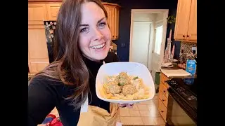 Chicken Meatballs with Browned Butter Alfredo