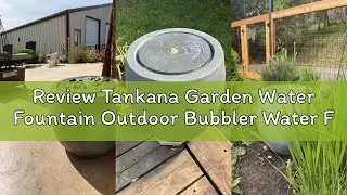 Review Tankana Garden Water Fountain Outdoor Bubbler Water Feature Indoor with Lights & Pump and Peb