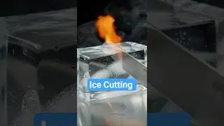 Cutting Crystal-Clear Ice with a Hot Knife | Satisfying ASMR #experiment #relaxing #learning #asmr