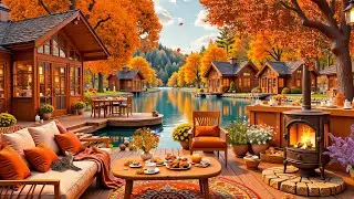Warm Morning Jazz Music at Fall Coffee Shop Ambience 🍂 Relaxing Jazz Instrumental Music for Studying