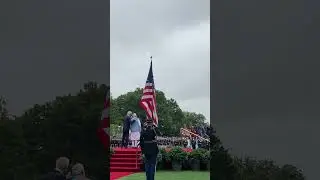 PM Modi and President Biden stand in honor of the national anthems