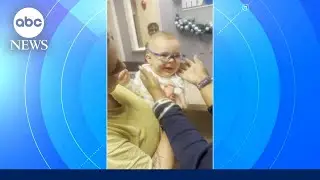 Baby sees clearly for the first time