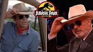Sam Neill (Dr Alan Grant) re-enacts famous Jurassic Park Brachiosaurus Scene