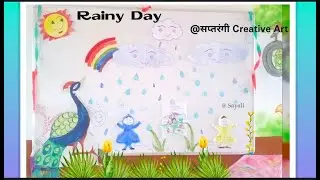 Rainy Day☔ Rainy day activity in school | Fun in Rain🌧#Colouring #rhymes #creativeart #art#fun🎨