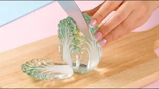 Cutting Glass Vegetables | AI ASMR | Satisfying Crystal Sounds