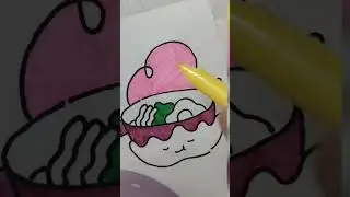 cute kawaii fire pan drawing